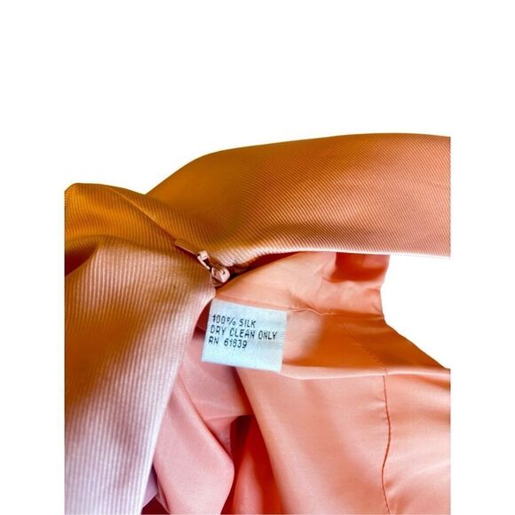 Ricky freeman Teri Jon 100% silk sleeveless peach dress size 2 - Picture 3 of 14